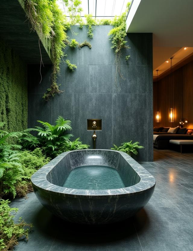 Suite Oasi con giardino indoor e bagno in pietra