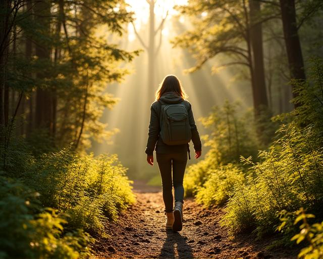Escursione nel bosco all'alba