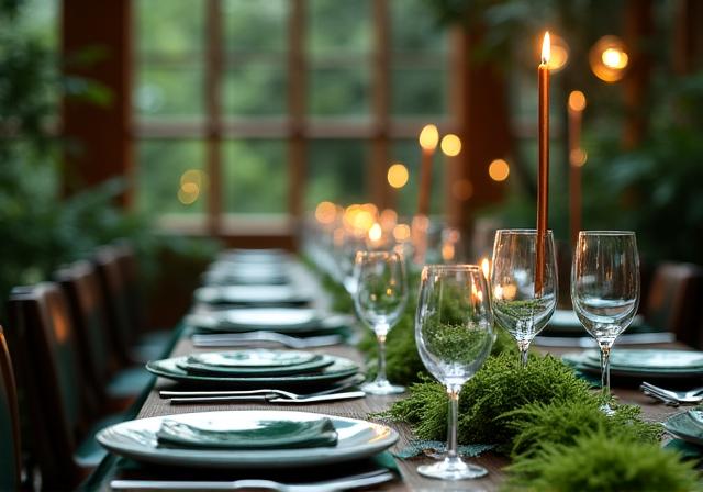 Ristorante gourmet con decorazioni vegetali